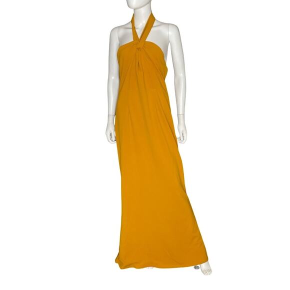 Lulus Mesmerizing Perfection Yellow Halter Neck Backless Maxi Dress Womens Sz XL - Picture 2 of 10